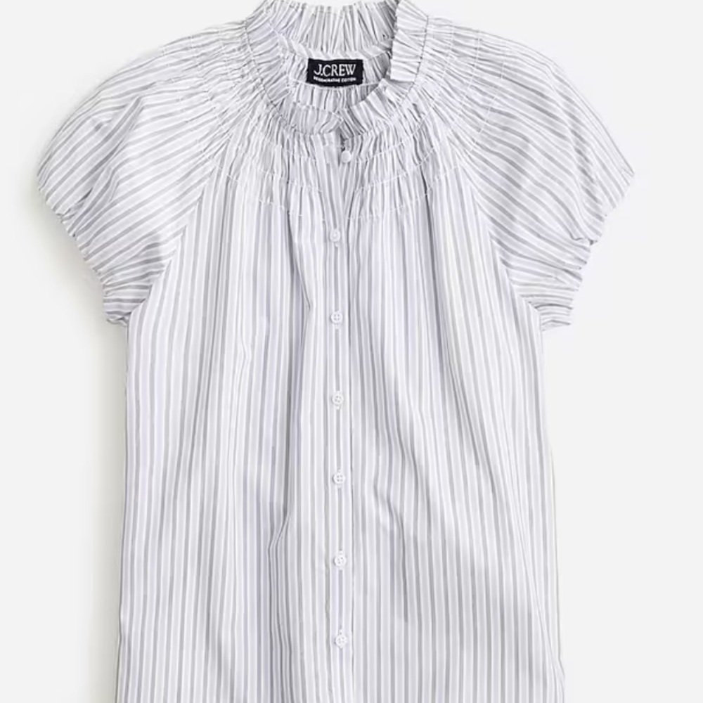 J Crew short sleeve button front blouse